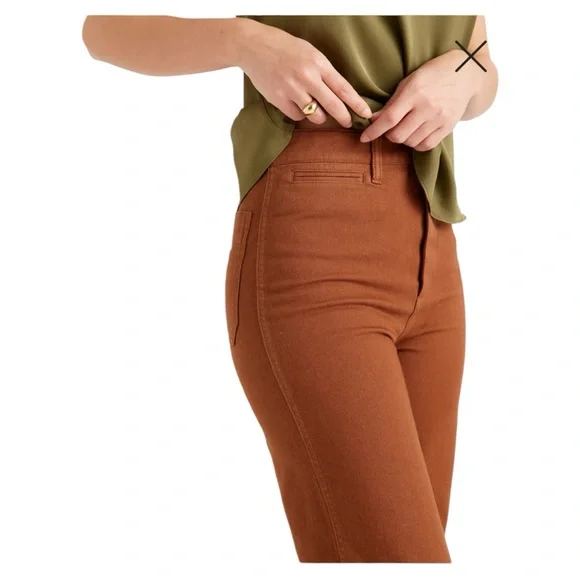 NWOT Quince Organic Stretch Cotton Twill Wide-Leg Crop Pants size 26 - Picture 4 of 9